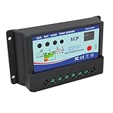 HQRP ソーラー10A充電電源コントローラLEDインジケータ/レギュレータ12V/24V10アンペア