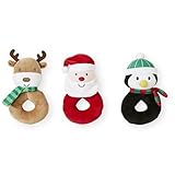3パッククリスマスPlush Ring Rattleセットトナカイサンタペンギン