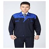 春秋　自動車修理服　制服・ワークウェア　作業服　ブルー　XXL