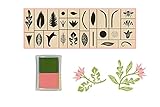 Princeton Architectural Press(プリンストン アーキテクチュラルプレス) スタンプガーデン 25個のスタンプを組み合わせてフローラルパターンが作れるスタンプキット インクパ