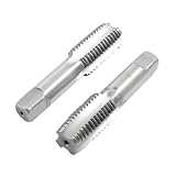 uxcell ハンドねじ用プラグタップ　2個入り　M24 フルートの直径24mm　高速度鋼　HSS　メトリック