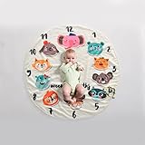 JlRqY Baby Monthlyマイルストーン毛布新生児月間Personalizedフォト写真小道具Shoots Backdrop for Boys Girls