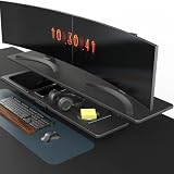 Doowiit モニター台 卓上 2段収納 モニタースタンド 机上台 安定性 PC台 パソコン台 pc キーボード収納 プリンタ 液晶モニター台 木製 パソコンラック （ブラック）