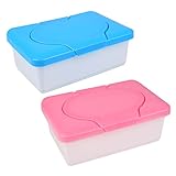 TOPmountain 2個 ウェット ティッシュペーパータオル プラスチック ボックスベビーワイププレスポップアップデザインホーム ストレージ ホルダーコンテナアクセサリー