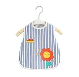 2枚子供防水ノースリーブエプロンコットン＆リネンベビーよだれかけ (002)、0歳から2歳