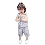 L&S(エル&エス) 　子供　女の子　ベビー　Tシャツ　上着　ショートパンツセット　ノースリーブ　ハーフパンツ 女児　ウェア　上下セット　春　夏 (95cm, ホワイト)