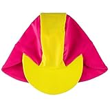 rashoodz Swim and Sun Baby Hatつば太陽保護帽子ピンクイエローSmall 3 – 12 M