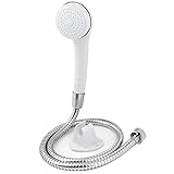 uxcell　シャワーヘッド　ホルダー・ホース付き　ハンドヘルド　バス　　ホワイト