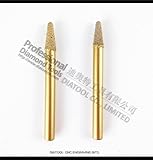 2 PC 8-4 / 20 mm CNC の真空ろう付ダイヤモンド刻印ビットテーパボールエンドカッター