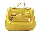 MissとMr　キッズ　フォーマル ポシェッ 2wayバッグ ハンドバッグ 女の子 斜め掛けバッグ ショルダーバッグ　リボン 可愛いお出かけ (イエロー)
