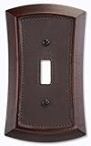 AmerTac 4042T 1 Toggle Napa Wood/Leather Wallplate, Chocolate [並行輸入品]