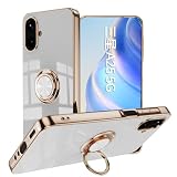 【Yikasina】 Galaxy A25 5G ケース リング付き SCG33 SC-53F ギャラクシー A25 5G ケース タンド機能 シンプル かわいい スマホケース （ホワイト）