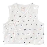 (チャックル) chuckle *ボンシュシュ*裏パイルガーゼマリン柄新生児ベスト ホワイト 50-70cm P9010-00-10