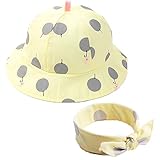 【Ani Mam Kids】ベビー用 帽子 日よけ UVカット 出産祝い バースデー プレゼント 男の子 女の子 可愛い スカーフ ギフトセット (イエロー)