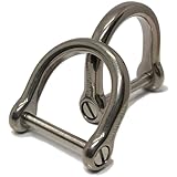 [キャット ハンド] チタン-Dカン-D-リング-レザークラフト-パーツ-スマート-キー-DIY-ハンドメイド (シルバー XL/シャフト部内幅 17mm / 2個セット)