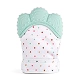 YUANSHOP1 ベビー 歯みがき 歯がため 歯固め 用 指しゃぶり防止手袋 100%食品級シリコン ベビー用手袋　歯がためおもちゃ 1枚入り (グリーン)