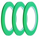 jinbing マスキングテープ 高耐熱塗装マスキングテープ (曲線用) 車両塗装養生テープ ビニール基材 グリーン (4mm 3卷)