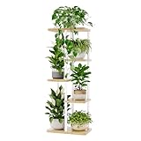Bamworld フラワースタンド 室内 プランタースタンド 5段花台 観葉植物台 おしゃれ 植物 棚 植木鉢台 植木鉢スタンド リビング 寝室 ベランダ 白