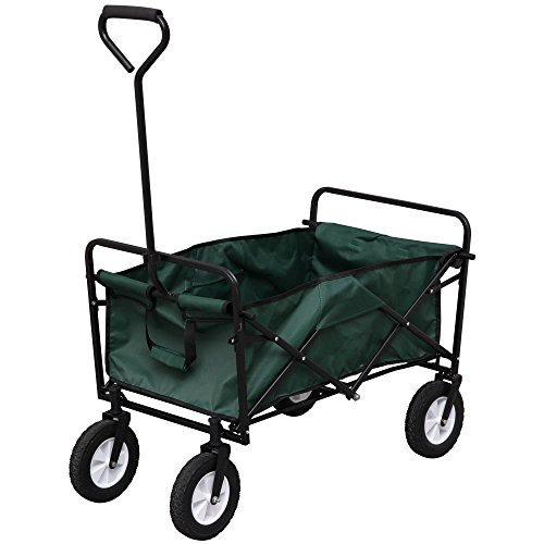 アイリスプラザ キャリーワゴン 折りたたみ 幅102×奥行55×高さ125cm グリーン 耐荷重80kg