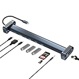 USB-C ドッキングステーション 10-in-1 ハブ ノートPC 傾斜スタンド Type-C Hub USB C バスパワー 4K HDMI マルチディスプレイ対応 LAN usb3.0 PD充電 SD microSD カードリーダー 3.5mm MacBook Air ノートPC