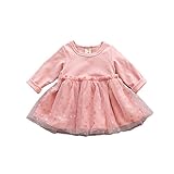 ウサギの耳 ドット柄 ワンピース 長袖 スカート チュニック チュチュスカート ガールズ 秋 女の子1~3歳 ピンク85cm