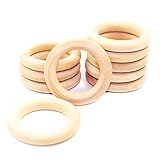 20pc Unfinished Wood Rings Natural Maple 2 Inch Wood Rings for Crafts Rattles Baby Toys by LOVEBABY