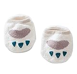 赤ちゃん　キッズ　ベビー　ソックス ショートソック　床靴下 暖かい　ふわふわ　春秋冬 滑り止め 新生児 お祝い 出産祝い ムール用 柔らかい　可愛い　デザイン （1足　ホワイト）Gaorui（ガオルイ