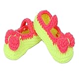 Baby Newborn Infant Toddler Prewalker with bow Hand-knitted Wool Crochet Crib Shoes ベビー・ガールズ カラー: グリ