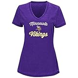 Minnesota Vikingsレディース杢パープルDay Game VネックTシャツ S パープル