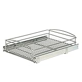 Knape & Vogt MUB-14-R-FN Frosted Nickel Multi-Use Basket Cabinet Organizer, 5.32 by 14.75 by 20-Inch