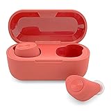 ラスタバナナ スマホ Android iPhone用 Bluetooth 5.0 完全ワイヤレス ステレオ イヤホン マイク ブルートゥース 左右分離型 通話可能 Type-C充電口 ハンズフリー レッド RTWS03RD