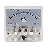 uxcell　アナログ電流計　85C1　DC 0-300mA　クラス2.5　6.4x5.6x1.04cm