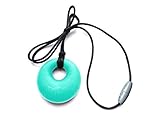 Itzy Ritzy Teething Happens Silicone Jewelry Baby Teething Pendant Necklace Circle, Turquoise
