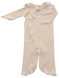 yuga☆妖精ロンパース 長袖 生成り 70cm オーガニックコットン100% 天然染め ベビー 服 子ども服 キッズ 女の子 男の子 兼用 ボディ カバーオール 長袖 出産祝い プレゼント 綿100