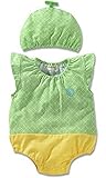 O’ｚ star ロンパース 帽子 セット ノースリーブ 男の子 女の子 80 90 95 ｃｍ ベビー キッズ 服 カバーオール 子供 衣装 (80, メロン)