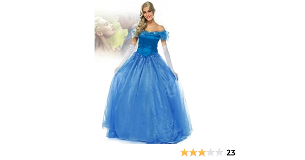 Amazon シンデレラドレス 女性用 ディズニープリンセス ハロウィン Cinderella コスプレ衣装 シンデレラ 大人用 コスチューム コスプレ キャンギャル 変装 仮装 宴会 ドレス ｌ コスプレ 仮装 通販
