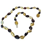 Momma Goose Olive Teething Necklace, Cherry and Lemon, Small/11-11.5 by Momma Goose