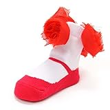 (マッドパイ)Mud Pie ベビー フラワーモチーフソックス 靴下 Socks 173423 ホワイト/レッド 0-12M 0-12ヶ月 [並行輸入品]