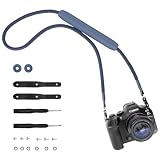 [JJC] 115cm カメラネックストラップ ショルダーストラップ Canon R6 V R50V R5 R6 Mark III II R100 R7 R10 R3 RP R1 R6II R5II R6M3 R6M2 R5M2 A7 V Alpha A7M5 A7M4 A7S III A1 II 一眼レフ/ミラーレス/デジタルカメラ用 軽量 速写ストラップ 耐摩耗 快適 ネイビー