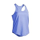 wundou(ウンドウ) ウィメンズ フィットネス ストレッチ タンクトップ P880 ロイヤルブルーミックスホワイト L