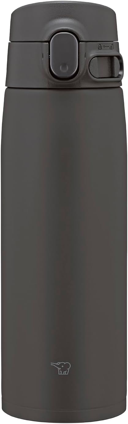 象印 水筒 ステンレスマグ 大容量 600ml 【選べるサイズ】 ワンタッチタイプ シームレスせん お手入れ点数たったの3点 ソフトブラック SM-VB60-BM
