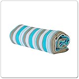 VANCHI Super-Sized Pure Cotton Knit Wrap, Swaddle Blanket - Aqua Stripe, Large by Vanchi
