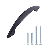 AmazonBasics Modern Arch Cabinet Handle, 4" Length (3" Hole Center), Flat Black, 10 Pack