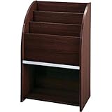 東洋金属 雑誌ラック棚付タイプ　幅５５０　ダークブラウン木目