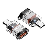 YEEKEEN USB-A to Type-C 変換アダプター 120W 急速充電 OTG対応 USB 3.2 Gen 2 Type-C 変換コネクター タイプC Type-A 10Gbps データ転送 軽量 小型 コネクタ ストラップホール 紛失防止 便利 在宅 テレワーク 持ち運び便利 パソコン PC タブレット スマートフォン (透明)