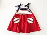 bebe couture(ベベクチュールベビー用品専門店)日本製チュニックワンピース赤ニットボーダー80ｃｍ
