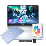 HP (エイチピー) フラッグシップ 14インチ HD 学生&ビジネスノートパソコン AIコパイロット付き 第13世代 Intel 4コア 4GB RAM 256GB ストレージ (128GB UFS + 128GB ドッキングステーション) 1年間 Office 365 720p ウェブカメラ Win 11 スカイブルー