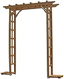 天然木製アーチ ウィステリア ライトブラウン 幅183cm×高さ200.5cm×奥行40cm ARCH-WT200-LBR