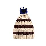 Nasular 子供帽子 ニット帽子 ウールの厚さ やわらかい 肌さわりよく 保温性伸縮性抜群 ひよこベビー付き カラーストライプ 巻き込む式 おしゃれ かわいい 児童 小学生 春秋冬用 (2-6歳,