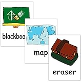 フラッシュカード【教室の中】■A４サイズ■ 英語カード.com Flashcards, English word cards (In the classroom) ■A4 size■